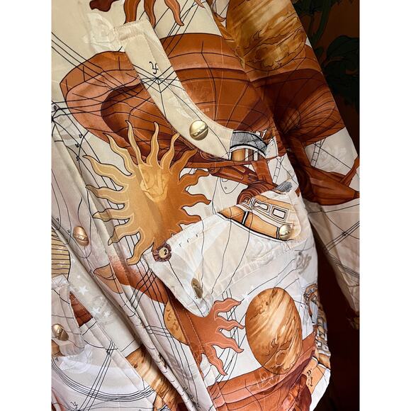 Rare Dino Valiano silk coat with Galaxy print, size 6 - Picture 6 of 10